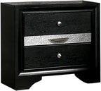 3 Drawers Nightstand with Pewter Round Knobs,for Small Spaces