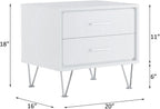 2 Drawers Nightstand with Metal Legs ﻿,for Small Spaces