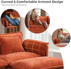 ELUCHANG 153" Oversized Modular Sectional Sofa, Comfy Chenille Cloud Couch, 7-Seater U Shaped Modern Deep Seat Sofa w/Removable Covers for Living Room, Bedroom, DIY Combination - Terracotta
