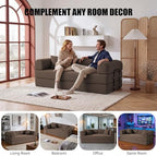 79" Convertible Futon Sofa Bed,6-in-1 Couches for Living Room | Corduroy Loveseat Sleeper Sofa, Modular Pull Out Couch with Pillows,Futon Sofa No Assembly, Brown