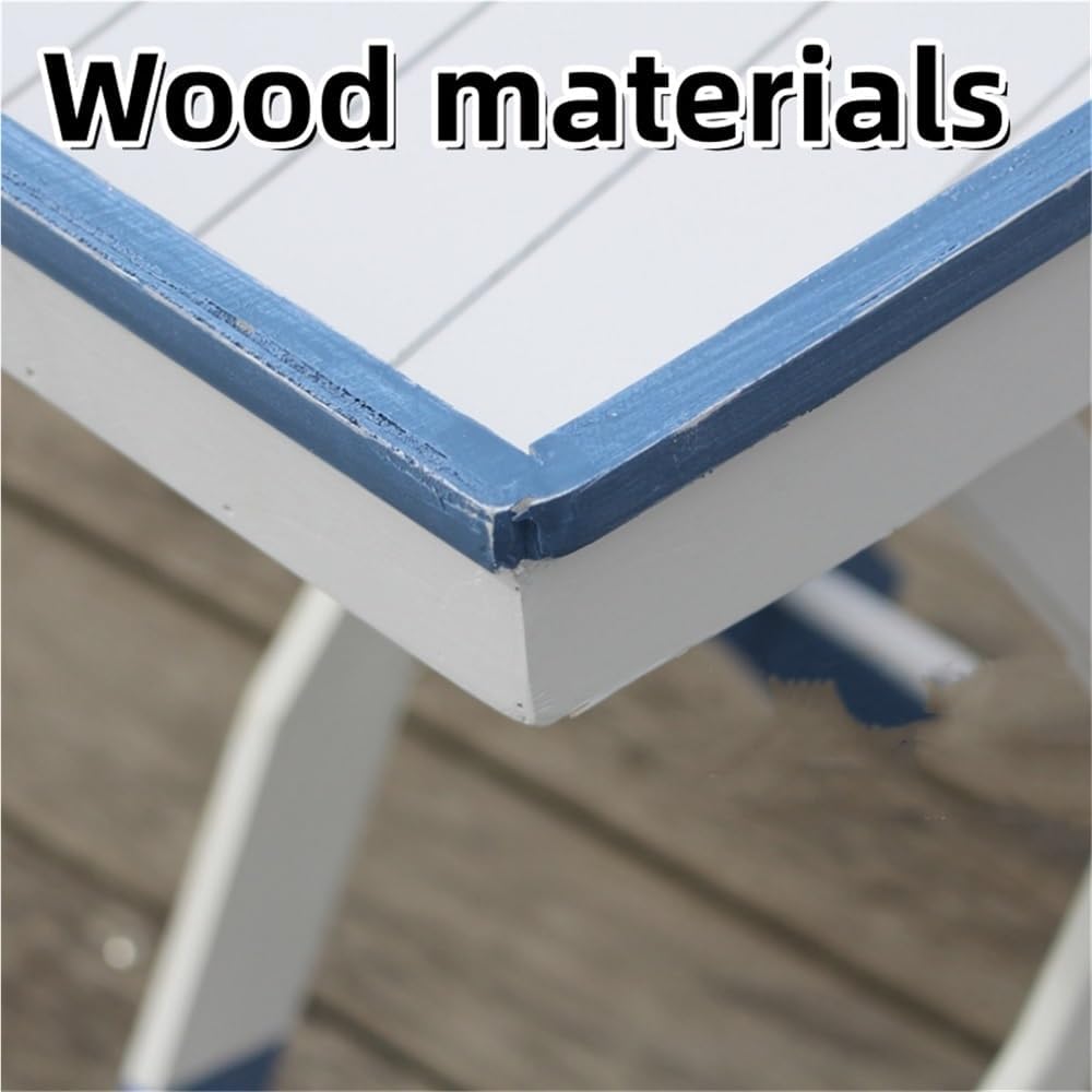 Wooden Ship Shape Side Table, Small Tables for Small Spaces, End Table for Living Room, Bedroom, Balcony, Modern Side Table, Foldable Accent Table with Oar Legs