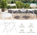 100 PCS Plastic Folding Chair, Portable Commercial Chair, Heavy-Duty Plastic Folding Chairs, Folding Chair with 350 LB Capacity for Wedding Party Outdoor Indoor White