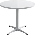 Round Dining Table Kitchen Table for 4 People 30 inch Circle Mid Century Modern Table with Sturdy Metal Base for Small Spaces Dining Room Living Room Office Farmhouse Water-Resistant, White