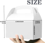 Oletx 12-Pack White Party Favor Treat Boxes, Goodie Gable Paper Gift Boxes with Handles. Perfect for Wedding, Birthday, Graduation, Babyshower.