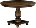 FE2-07-TP Ferris Dining Table - a Round Wooden Table Top with Pedestal Base, 48x48 Inch, Distressed Jacobean