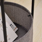 Telephone Table, Round 2 Layer Sofa Side Table,Coffee Table,Telephone Table,2-Storey Storage Shelf,3955CM(Color:Black)