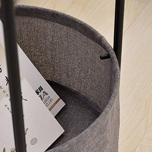 Telephone Table, Round 2 Layer Sofa Side Table,Coffee Table,Telephone Table,2-Storey Storage Shelf,3955CM(Color:Black)