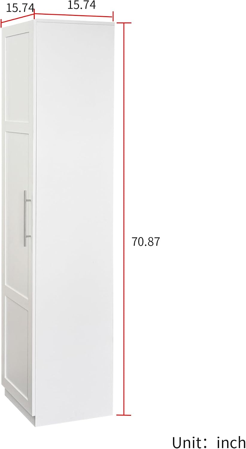 Modern Freestanding Kitchen Pantry Cabinet,Wooden Storage Cabinet with Doors & Shelves, Tall Buffet Sideboard for Kitchen, Living Room and Dinning Room
