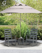 GREENVINES Outdoor Rocking Chairs Set of 2, HDPE Porch Rockers, Grey | Big & Tall | Heavy Duty Patio Rocker Chair | All Weather | Low Maintenance | 350LBS Capacity for Balcony Garden Backyard