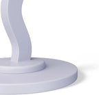 Rubberwood Side Table with Satin Finish, Unique Wavy Silhouette, Sturdy Load-Bearing Tabletop and Smooth Polished Edges, Requires Simple Assembly(Lightpurple)