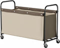 StorageWorks 135L Extra Large Storage Chest with Wheels for Living Room | Sturdy Metal Frame, 360° Swivel Wheels, Rounded Corners, Washable Fabric, Easy Assembly for Bedrooms & Living Spaces