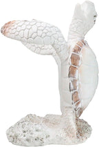 Ebros Gift Nautical Coastal Dancing Antique White Sea Turtle Wine Bottle Holder Caddy Figurine 7.5" High Home Kitchen Decorative Storage Organizer Turtles Terrapins Tortoises Decor