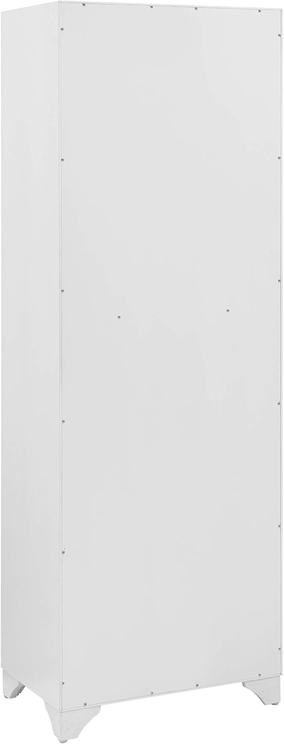 Crosley Furniture Tara Pantry Storage Cabinet with Shelves, Kitchen, Dining, or Laundry Room, Distressed White