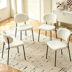Homedot Modern Round Dining Table Set for 4 with Chairs, 47.24" Oak Wooden Kitchen Table with 4 Seated Dining Room Chairs, 5-Piece Kitchen Dining Table Chairs Set for Apartment,Living Room