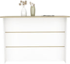 Kitchen Island with Two-Tier Storage Shelf and Workstation, White | Two-tier storage shelf and spacious workstation for efficient meal prep