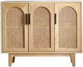 Entryway Cabinet Simple Solid Wood Rattan Dining Sideboard Nordic Home Living Room Kitchen Storage Locker Sideboard Storage Cabinet(M:120CMX35CMX90CM)