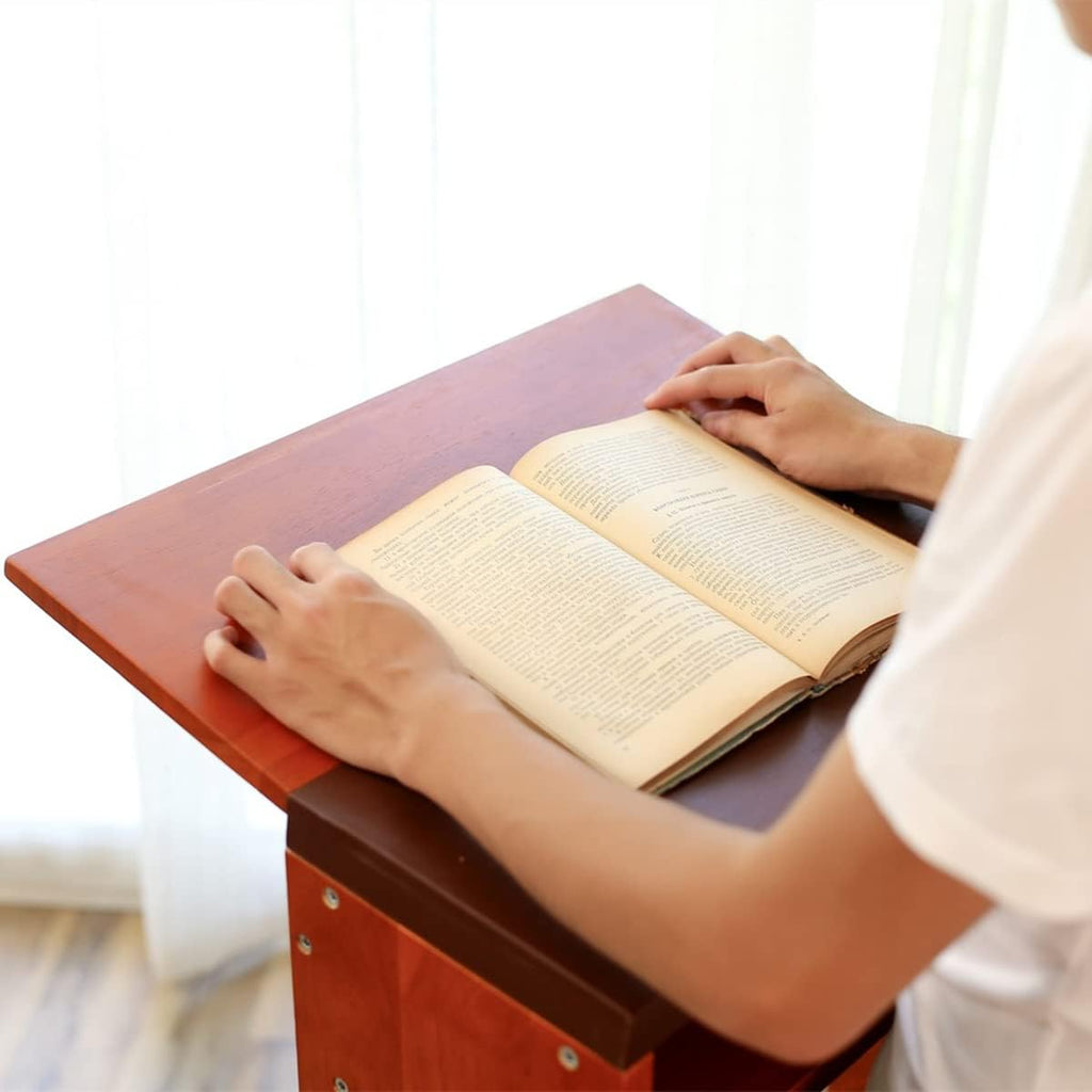 Prayer Bench Stool Table, Wooden Church Prayer Chair Padded Kneeler Shelf Folding Chair for Kneeling at Home