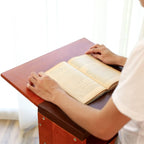 Prayer Bench Stool Table, Wooden Church Prayer Chair Padded Kneeler Shelf Folding Chair for Kneeling at Home
