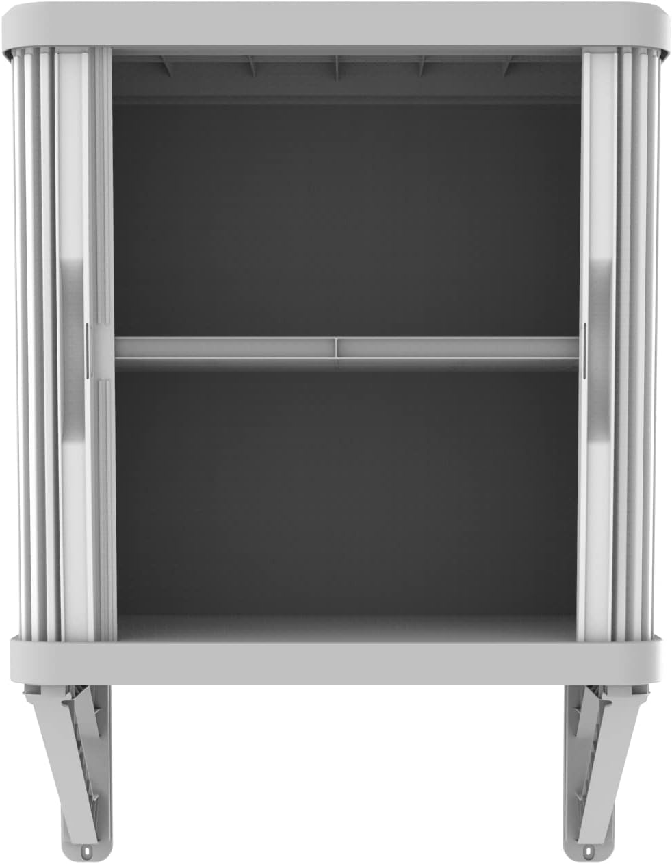Terry, Rolling Space wall Cabin; wall Cabinet with Two Sliding Doors, Exterior and Interior, 2 Internal Adjustable Shelves, Grey, Made of Recycled Plastic, Dimensions: 59 x 36 x 59 cm