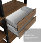 Madesa Kitchen Pantry Storage Rack with 2 Drawers and Open Shelves 51" L Multiuse Modular Cabinet for Kitchen Organization - Black/Brown