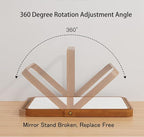 ZOROSY Desk Makeup Mirrors with Wood - Rectangle Wall-Mounted Mirrors Table Mirrors for Living Room Bedroom Birthday Gifts (10.5" L x 7.8" W)