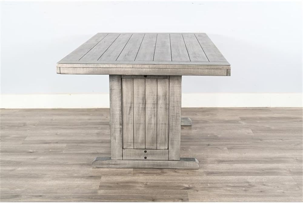 Pemberly Row Contemporary Wood Rectangular Dining Table, Gray Finish, 30''Hx60''Wx38''D, Sleek Minimalist Design, Sturdy Durable Construction, Modern Style Dining Room Table for Small Spaces