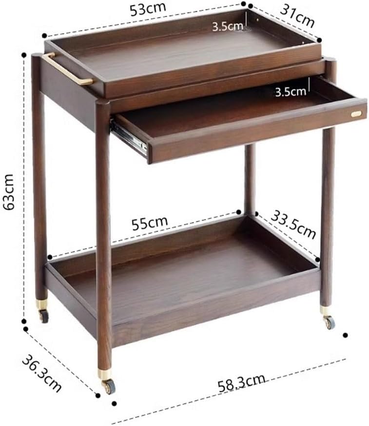 Minimalist Side Table Retro Country Style Small Trolley Movable Sofa Side Table Beverage Cart Dining Room Handcart