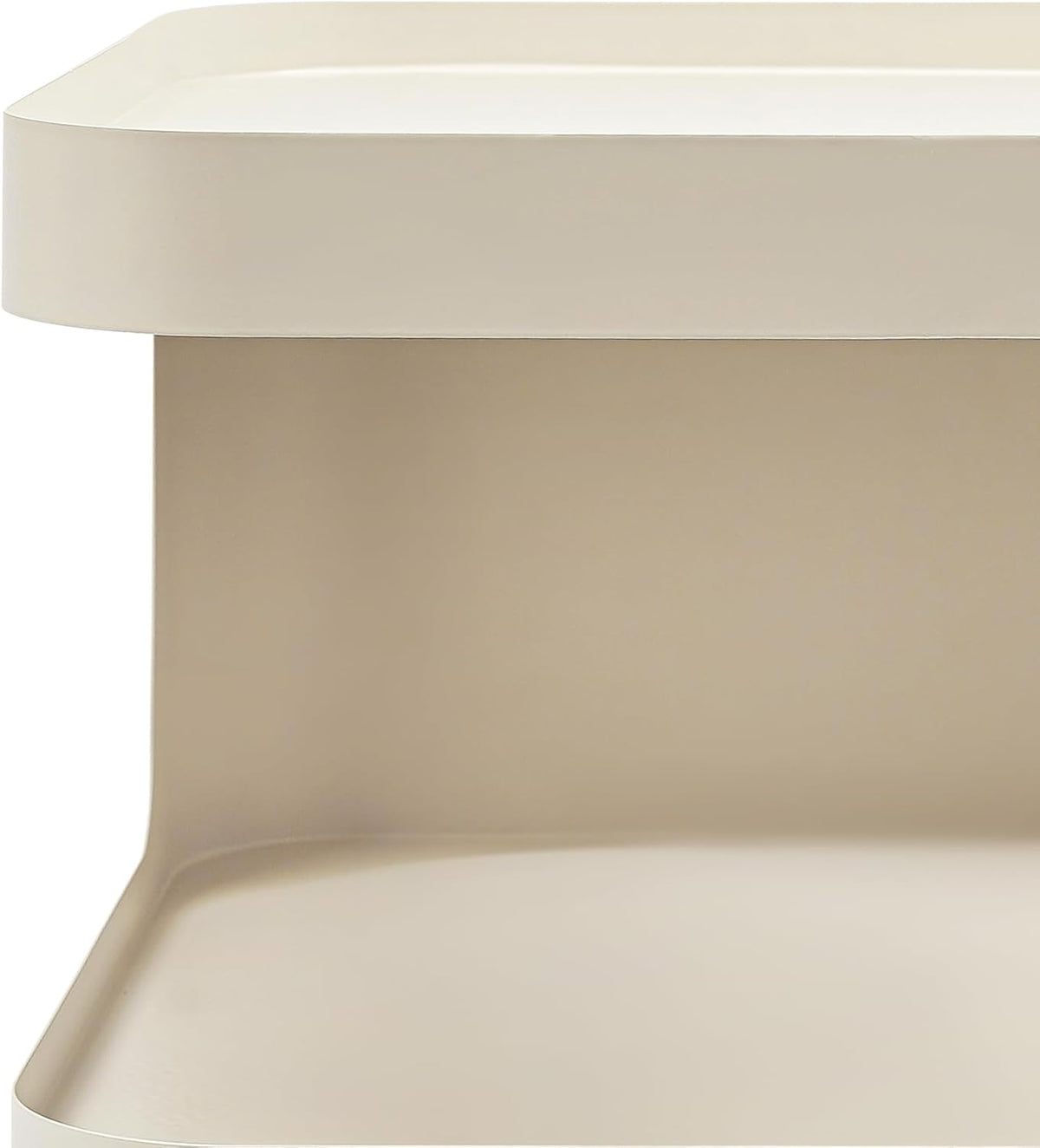 3 Tier Minimalist End Table Modern Side Table with Storage, Freestanding Metal Nightstand for Bedroom, Living Room, Couch, Small Space, Open Design (Cream)