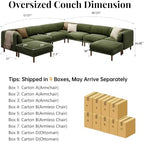 Cloud Sectional Couches for Living Room,Modular Sectional Sofa,Green | Extra Deep 9 Seater,Oversized Couches With 2 Ottoman,Solid Wood Leg,Large Sofa for Big Space,Office,Apartmen