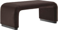 Modway EEI-6735-BLK-CHB Koda Performance Velvet Waterfall Ottoman, Black Chocolate Brown