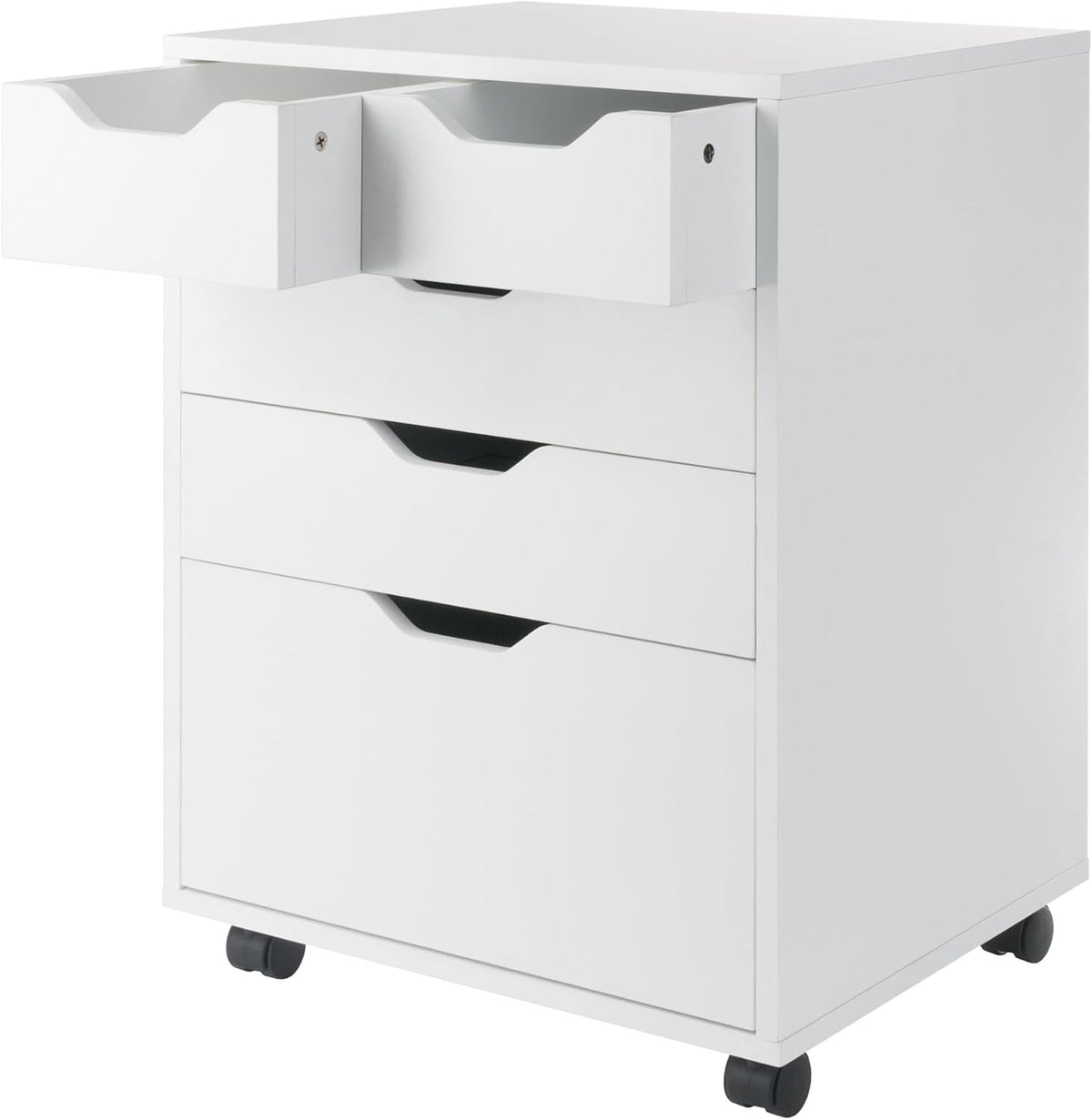 Winsome Halifax Mobile Storage Cabinet with 5 Drawers in White, Stylish & Functional Home Storage Cabinet for Filing, Kitchen Organization, Moveable Furniture for Office, Dorms, Apartments