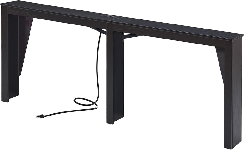MOHOPE 78.8" Long Console Table with Power Outlets, 7.9" Narrow Sofa Table with USB & Type-C Ports, Skinny Behind Couch Tables with Charging Station, Entryway Table for Hallway, Living Room, Black