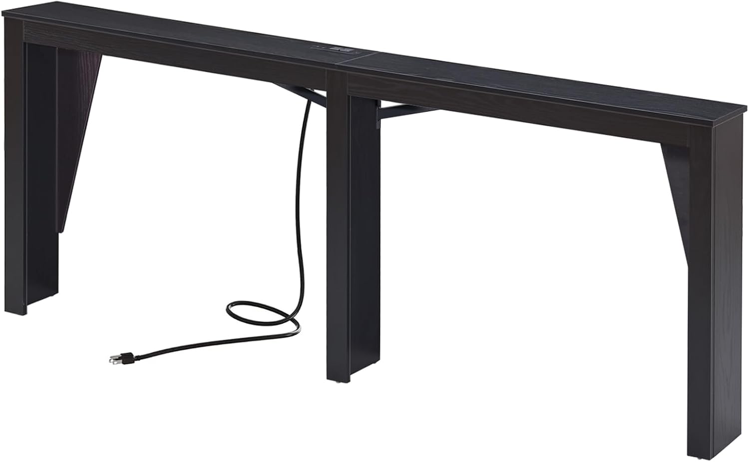 MOHOPE 78.8" Long Console Table with Power Outlets, 7.9" Narrow Sofa Table with USB & Type-C Ports, Skinny Behind Couch Tables with Charging Station, Entryway Table for Hallway, Living Room, Black