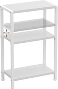 Heybly Small Narrow Side Table for Small Space, Thin Bedside Table, Skinny End Table, Slim Sofa Table, 26.4" Tall Nightstand, Couch Table for Living Room, Bedroom, Study, Balcony, White, HET006WT1