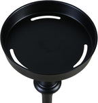 New Ridge Home Goods Round 26in. Steel Martini Side Table, Indoor/Outdoor, Black