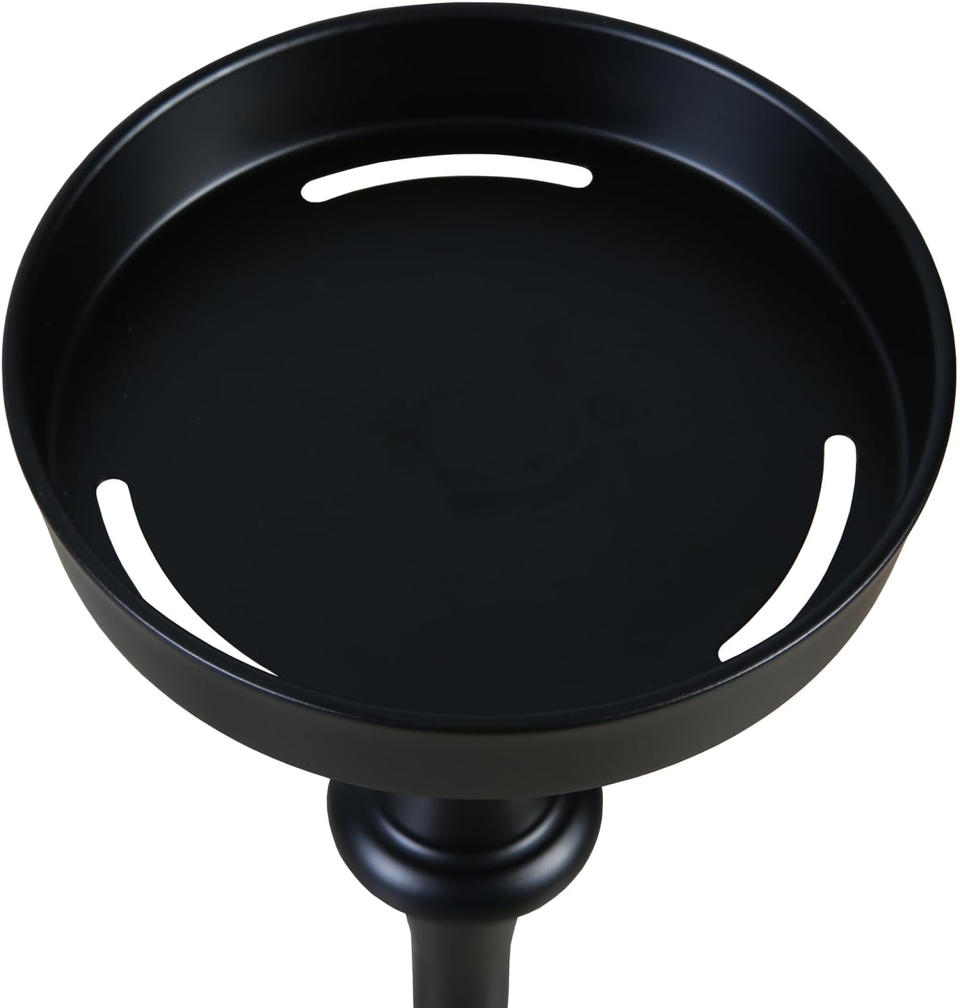 New Ridge Home Goods Round 26in. Steel Martini Side Table, Indoor/Outdoor, Black