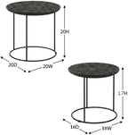 Furnifact Mango Wood Round Nesting Table 2-Piece, Nesting Coffee Table Set for Living Room Small Spaces, Matte Black