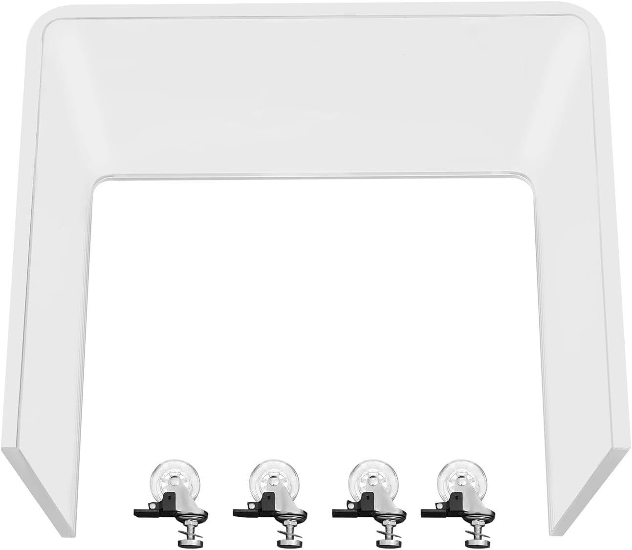 Modern Acrylic Side Table, C-Shaped Sofa Table Nightstand with Storage and Lockable Wheels, Acrylic Sofa Side Table Snack Table On Wheels for Living Room, Bedroom, Office, Bedside, Couch