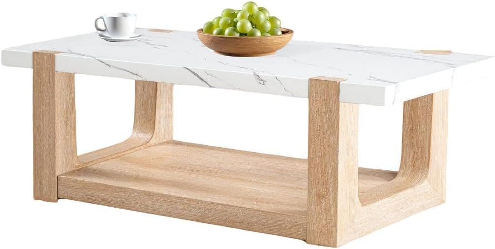 Modern Contemporary 3 Piece Table Set, Faux Marble Top Coffee Table End Table & Sofa Table