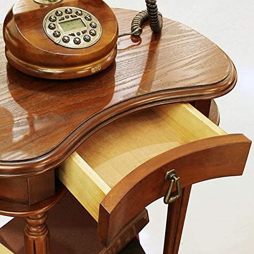Telephone Table, American Carved Side Table,Shelves with Drawers,Telephone Living Room Side Table,European Style Retro Flower Pot Decoration Table