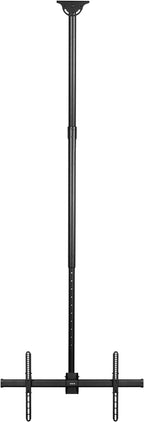VIVO Black TV Ceiling Mount for 37 to 90 inch Screens, MOUNT-VC90-10 | Full Swivel, Telescoping Height Adjustment, 10ft Extension Pole, Fits Pitched/Vaulted Roof, Max VESA 800x400mm, Holds 110 lbs
