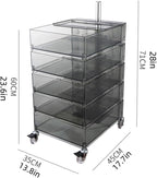End Table with Storage and Wheels Plastic Side Cabinet Storage Cart Bedside Table Side Tables for Living Room Kitchen Long-Lasting(Clear)