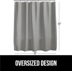 GORILLA GRIP Waffle Shower Curtain, Thick Weighted Fabric, Wrinkle and Rust Resistant, Classic Hotel Quality Design, Heavy Duty Long Curtains for Bathroom Showers, Bath Tubs, Machine Wash, 72x72, Gray