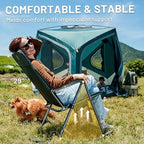 Timber Ridge 3-Level Adjustable Rocking Camping Chair, Ergonomic Padded High Back, Supports 300 LBS, Stable Anti-Tip Rocker, Hard Armrests for Easy Standing, Portable for Patio, Lawn & Tailgating