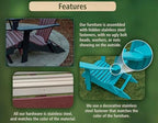 5 FT Purple Amish-Made Porch Glider – 1000 lb Heavy-Duty Poly Lumber wood Roll Back Glider – USA Crafted HDPE Outdoor Seating Furniture - Stainless Steel Hardware – Smooth, Quiet Glide - CupHolders