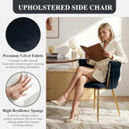 Hand-Woven Dining Chairs Set of 2,Dining Room Chairs with Gold Leg | Velvet Elegant Side Chair with Curved Backrest, Sturdy Wood & Metal, Anti-slip Foot Pads, Wide Armrest, Holds 300LBS, Beige