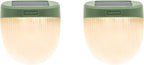 Vego garden Rippled Solar Garden Lights with Auto Sensors Magnetize Securely to Raised Beds, IPX4 Waterproof Outdoor LED Light for Patio & Yard Olive Green, 2 Pack