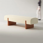 Modern Wooden Bed end Bench Dining Table Upholstered Shoe Changing Dressing Room Rest Area Entryway(Small)