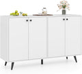 Giantex Sideboard Buffet Cabinet, 50’’ Accent Kitchen Storage Cabinet with 4-Door & 5-Position Adjustable Shelves, Modern White Sideboard with 5 Support Legs, Buffet Table for Coffee Bar, Living Room