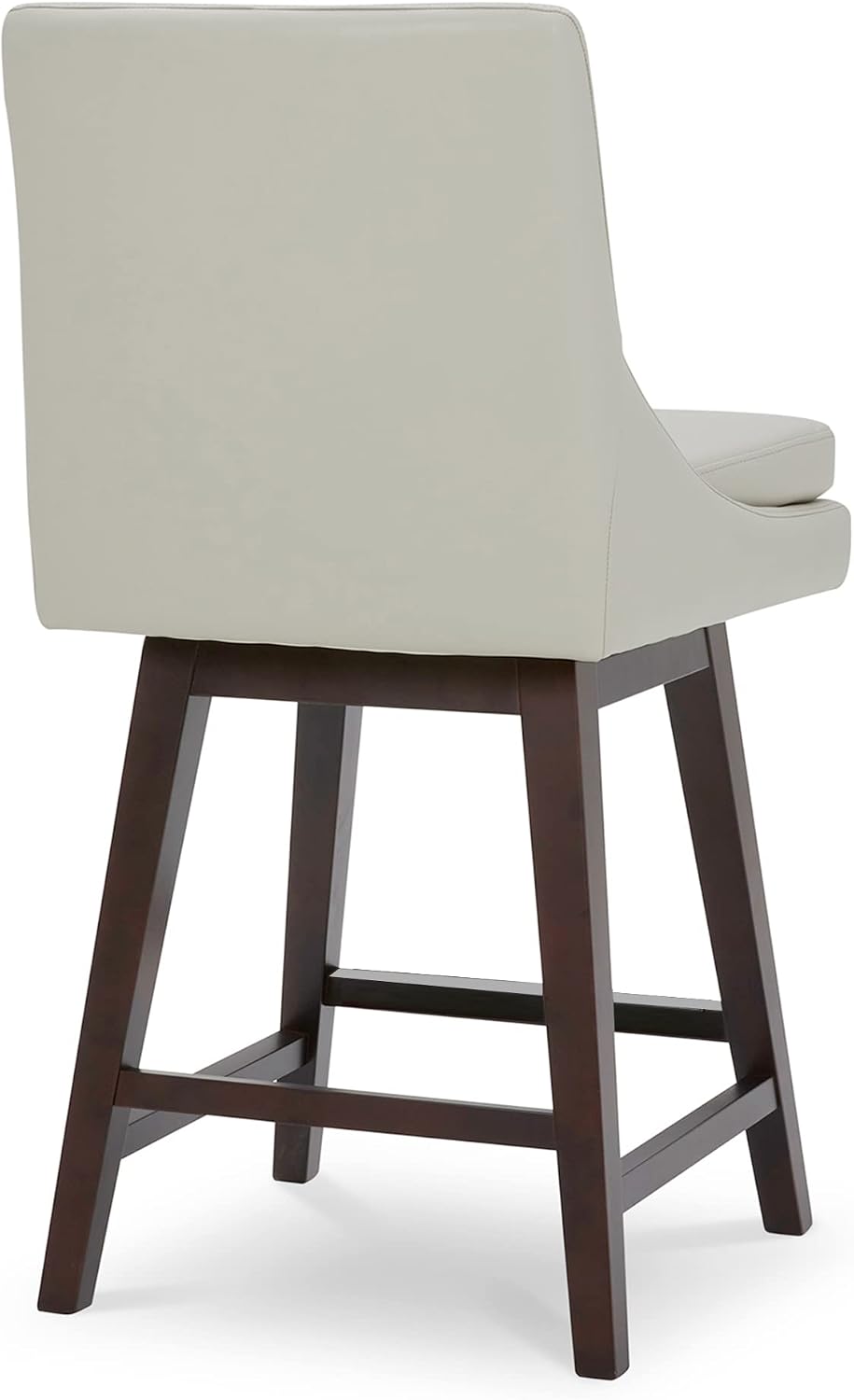 CHITA 26.8" Modern Swivel Counter Barstools, Creamy Grey Faux Leather, Set of 4
